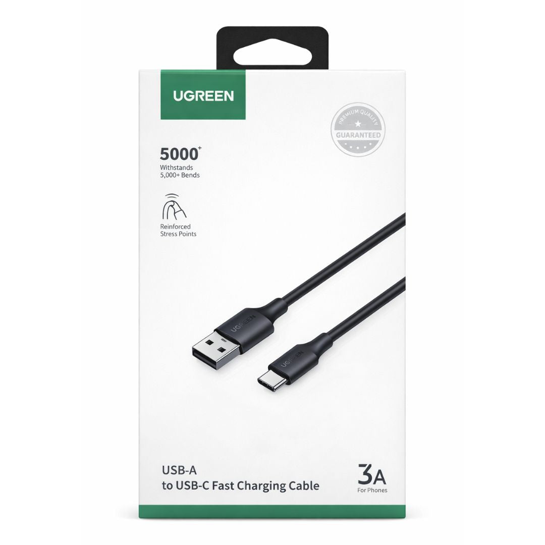 Cable USB-A a USB-C UGREEN 1 Metro 3A Carga Rápida QC 3.0 Nylon Reforzado 480Mbps US287