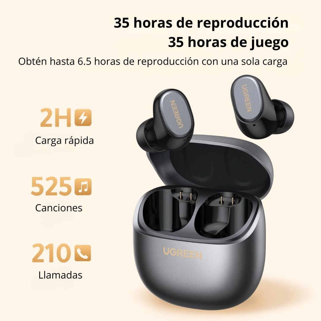 Audífonos Bluetooth 6.0 UGREEN Dots WS220 Inalámbricos 35h con Micrófono ENC