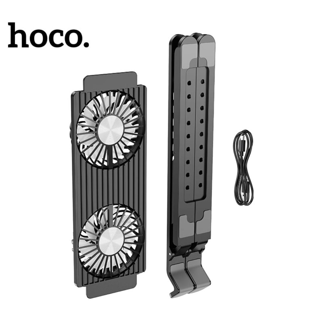 Soporte para Laptop Hoco DH17 Plegable Ajustable con Ventilador RGB para Portátiles de hasta 17.3 Pulgadas