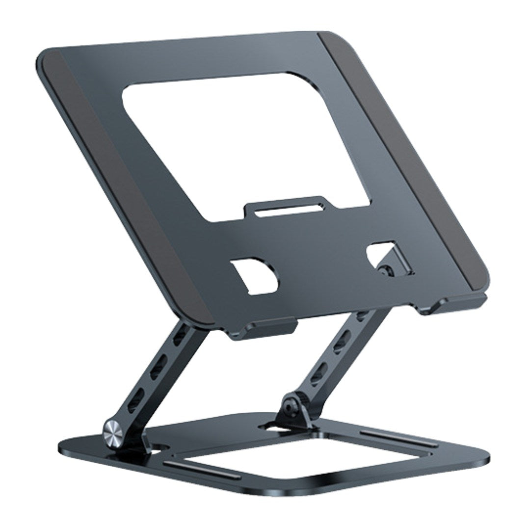 Soporte Metálico para Laptop 10–17″ Ajustable con Doble Eje 180° y Altura 4.5–30 cm