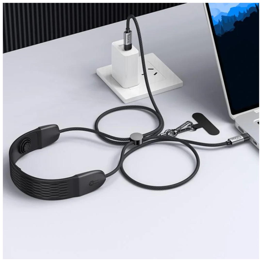 Cable USB-C a USB-C Hoco U145 100W 1.4m Carga Rápida con Masajeador de Cuello