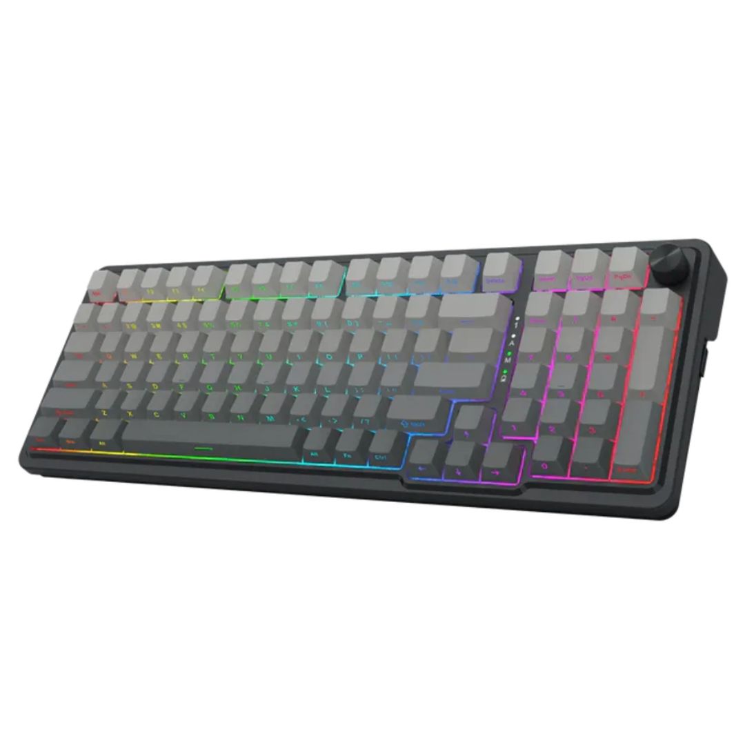 Teclado Mecánico Gamer Redragon Eisa Pro K686SP-RGB-PRO 99 Teclas Inalámbrico y Cable USB-C RGB con Perilla