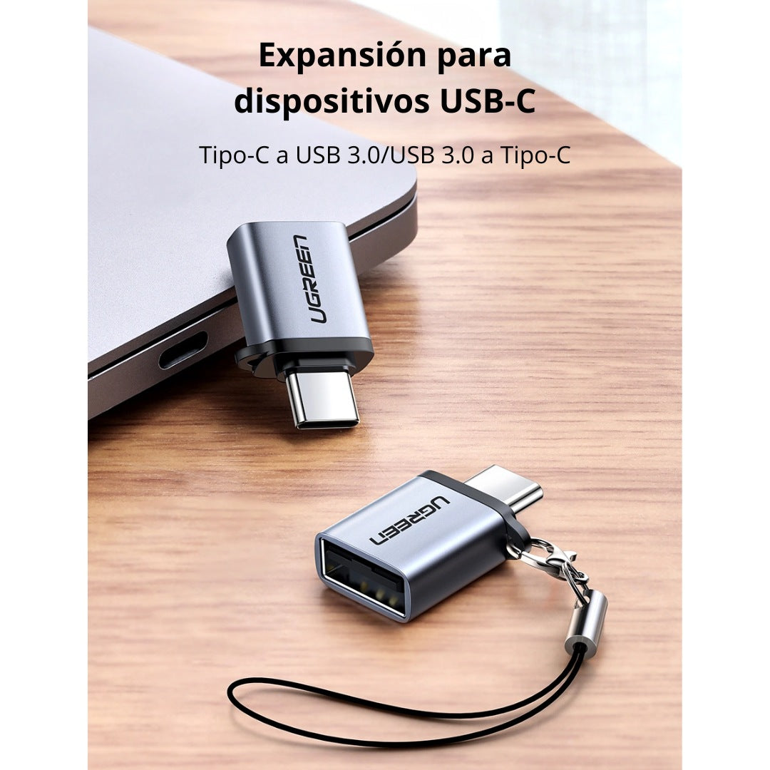 Adaptador USB-C a USB 3.0 UGREEN US270 OTG 5Gbps Gris Espacial