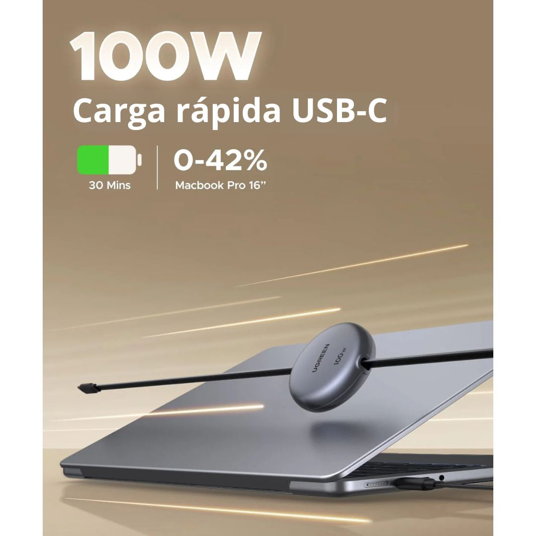 Cable USB-C a USB-C Retráctil UGREEN Nexode L531 100W 1m con Carga Rápida PD