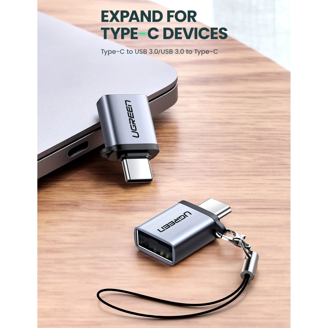 Adaptador USB-C a USB 3.0 UGREEN US270 OTG 5Gbps Gris Espacial