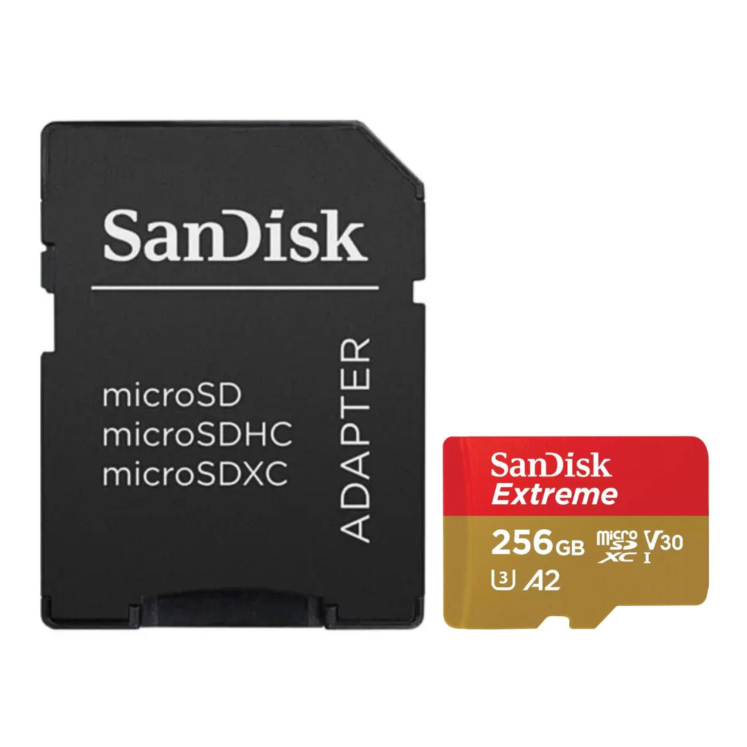 Memoria microSD SanDisk Extreme 256GB V30 A2 190MB/s para Celular Cámara y Dron 4K