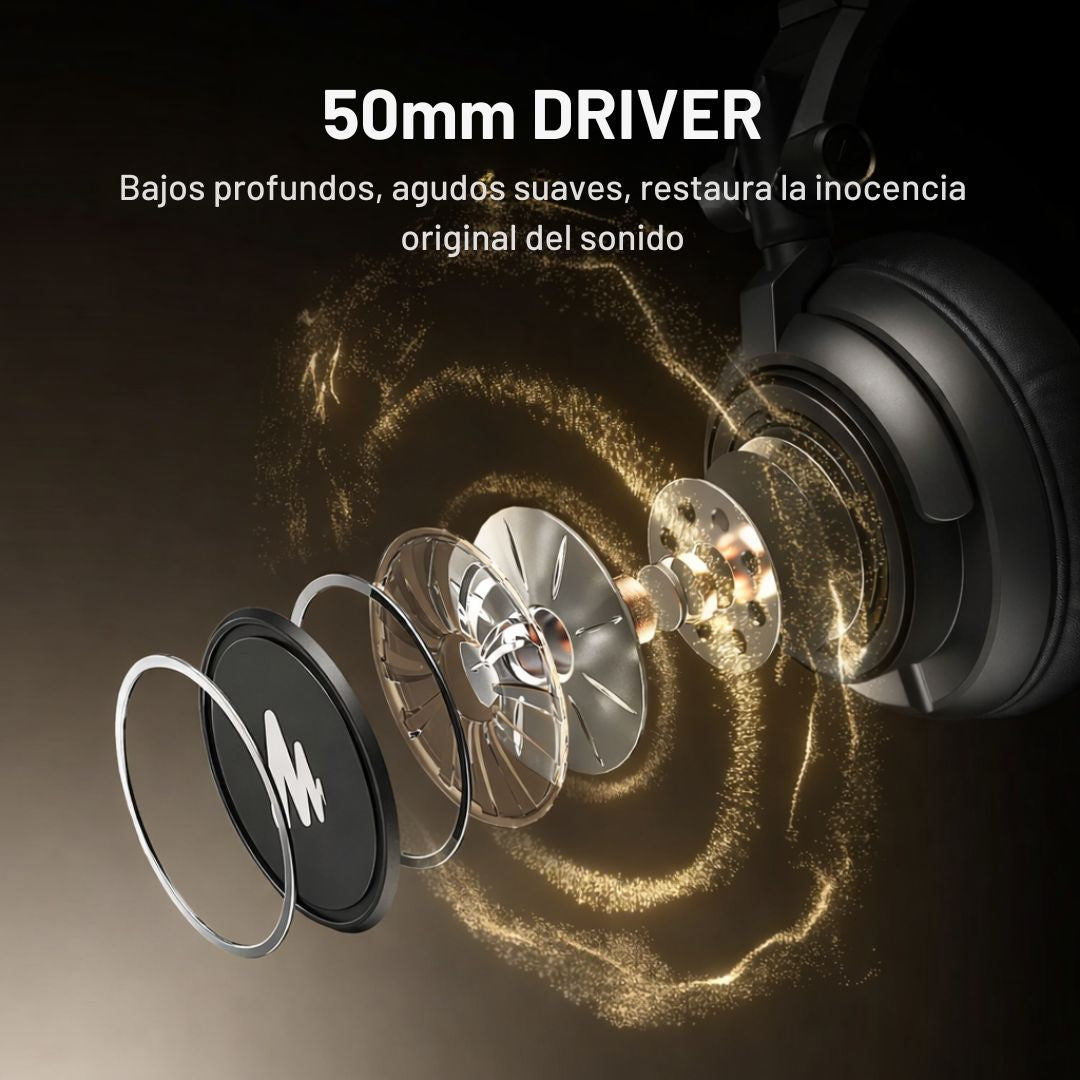 Audífonos Maono MH601 Profesionales de Estudio DJ 50mm Cerrados 32 Ohm con Cable 3m
