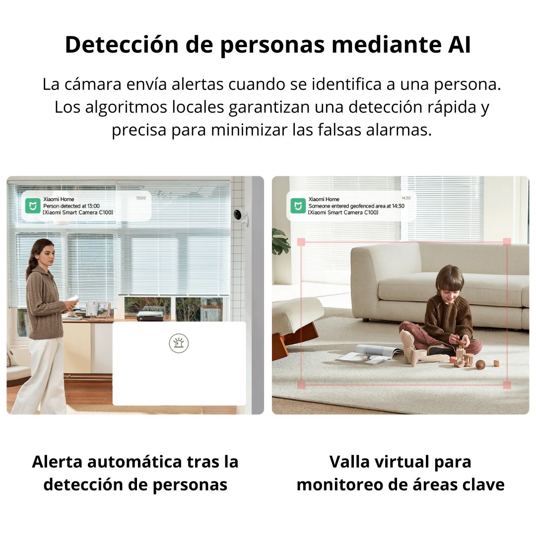 Cámara WiFi Xiaomi Smart Camera C100 2K 3MP WiFi 6 con IA y Audio Bidireccional