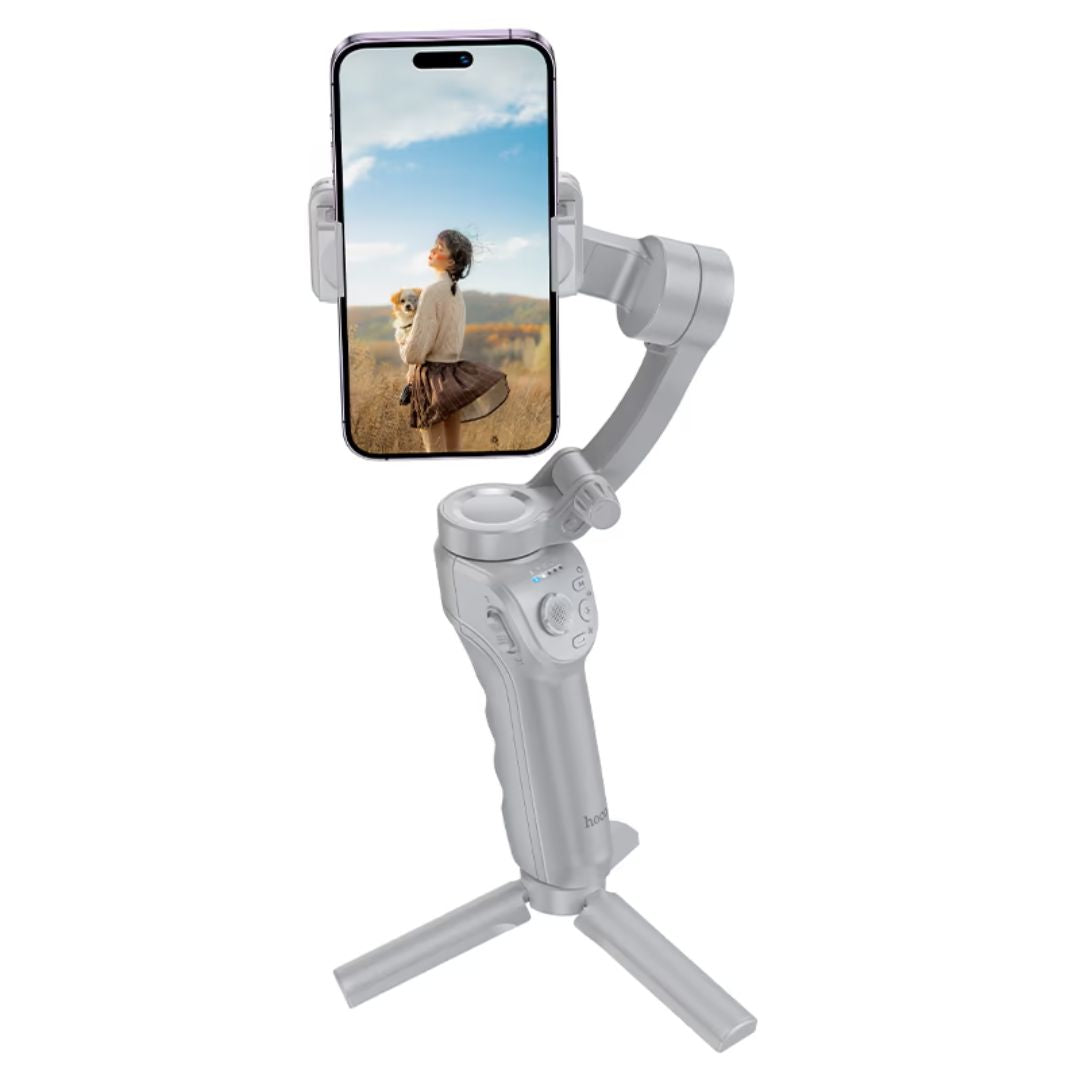 Estabilizador Gimbal Hoco K24 de 3 Ejes con Seguimiento Facial Luz LED y Trípode
