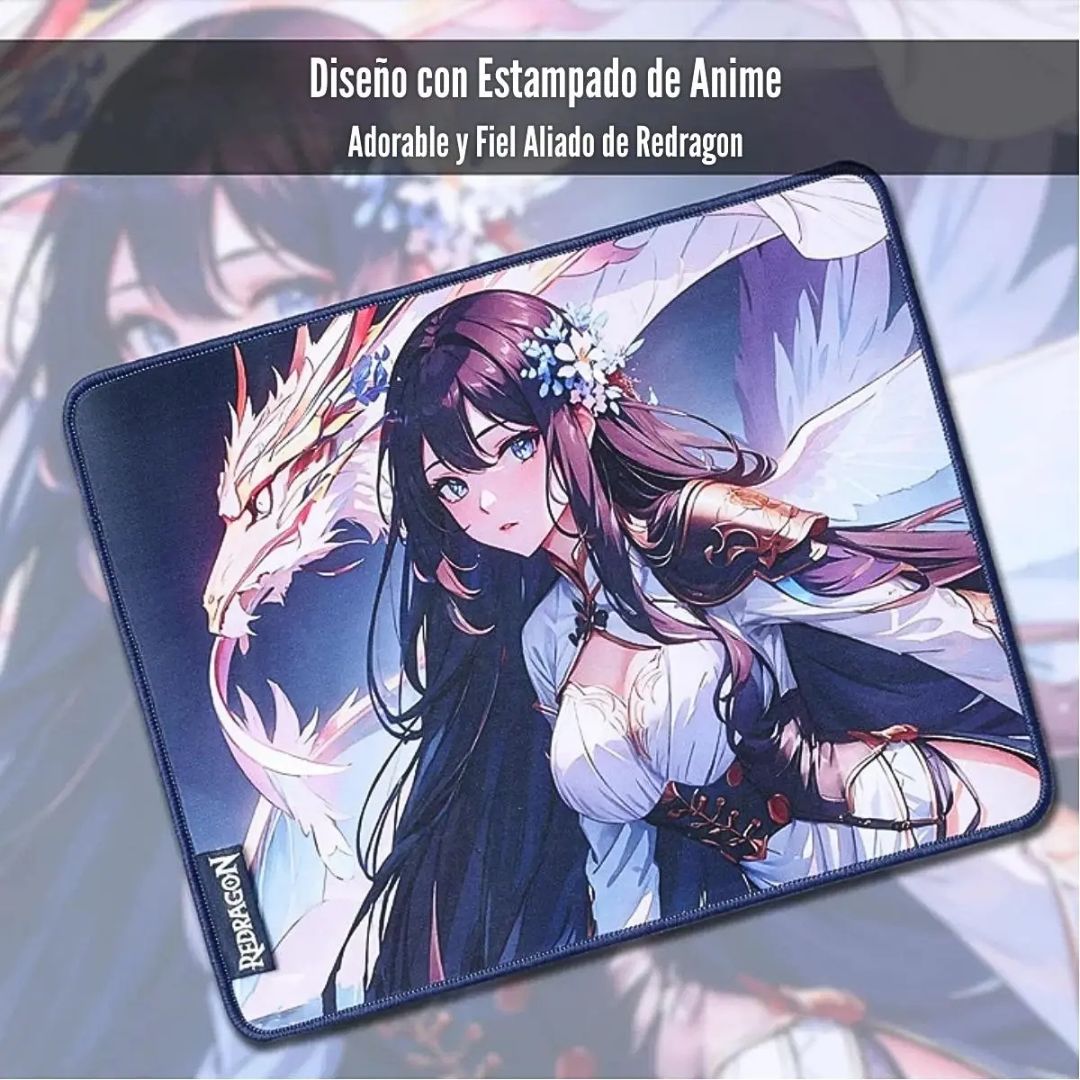 Mousepad Gamer Redragon AK1 S Diseño Anime 33 x 26 cm Antideslizante Impermeable