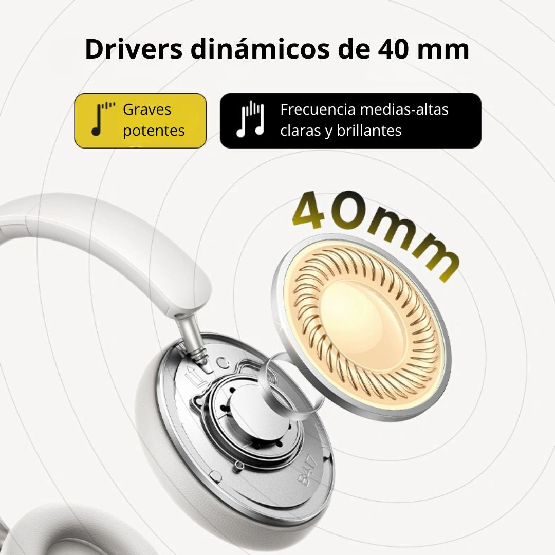 Audífonos Bluetooth UGREEN Studio Max2 HP205 Over Ear 80h con Carga Rápida