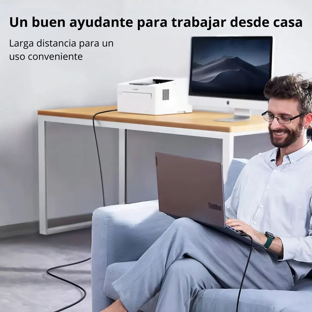 Cable USB para Impresora UGREEN US135 USB-A a USB-B 2m 480Mbps