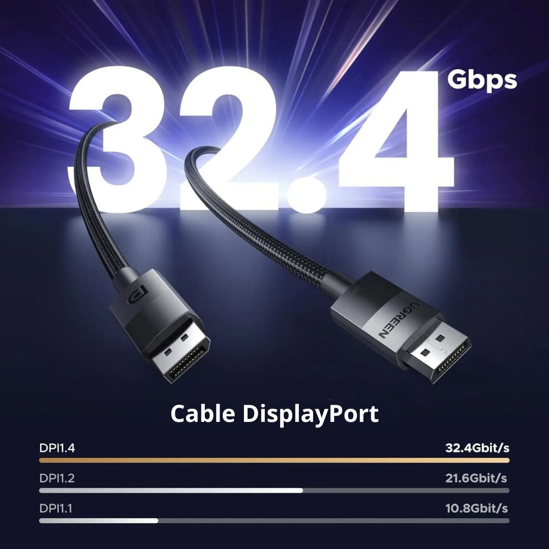 Cable DisplayPort UGREEN DP114 3m 8K 60Hz 4K 144Hz DP 1.4 para Monitor Gaming