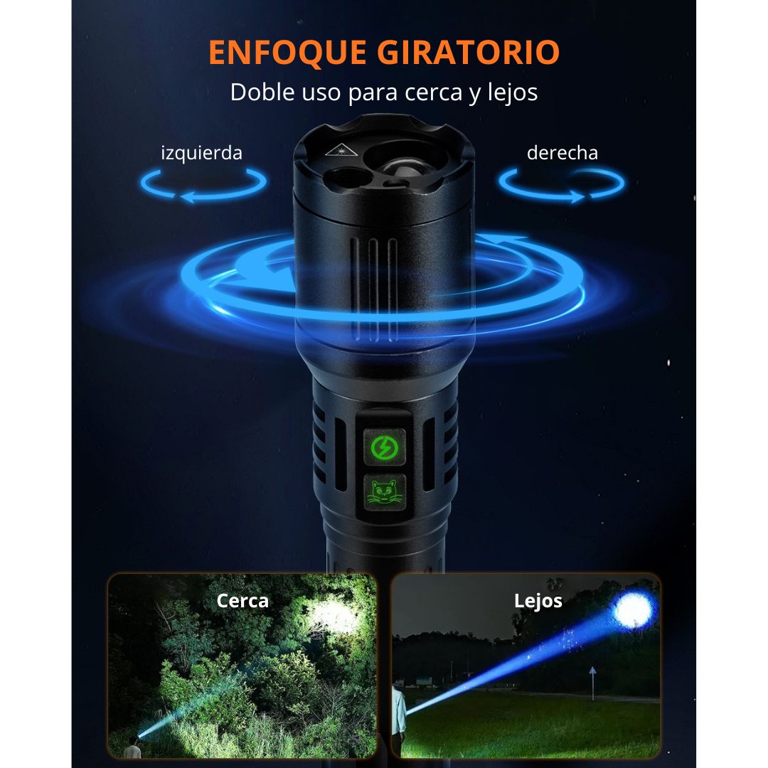 Linterna LED LIDIMI LD-L1550A 20W Zoom Láser Verde USB-C