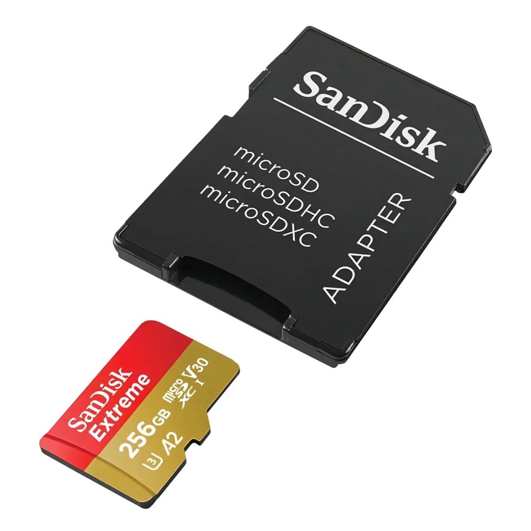 Memoria microSD SanDisk Extreme 256GB V30 A2 190MB/s para Celular Cámara y Dron 4K