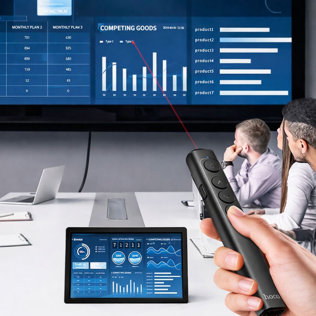 Presentador Inalámbrico Hoco GM200 con Puntero Láser Rojo Bluetooth 2.4GHz para PowerPoint