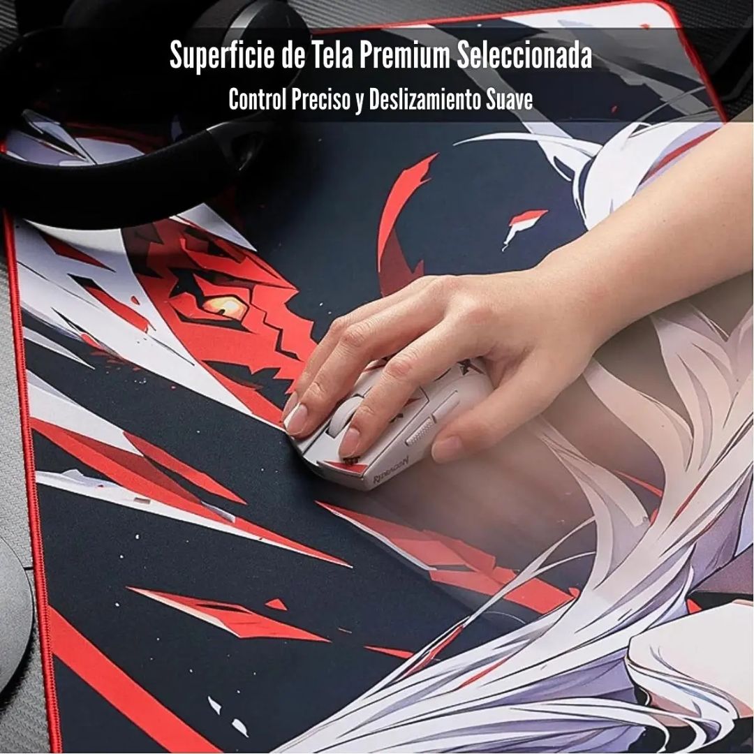 Mousepad Gamer XL Redragon AK L Diseño Anime 90 x 40 cm Antideslizante Impermeable