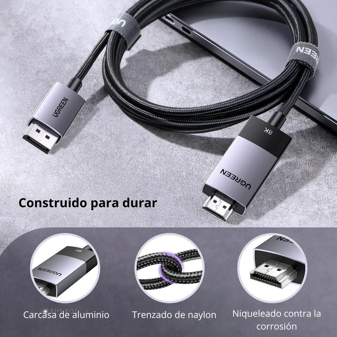 Cable DisplayPort a HDMI UGREEN DP115 2m 8K 60Hz 4K 120Hz Activo