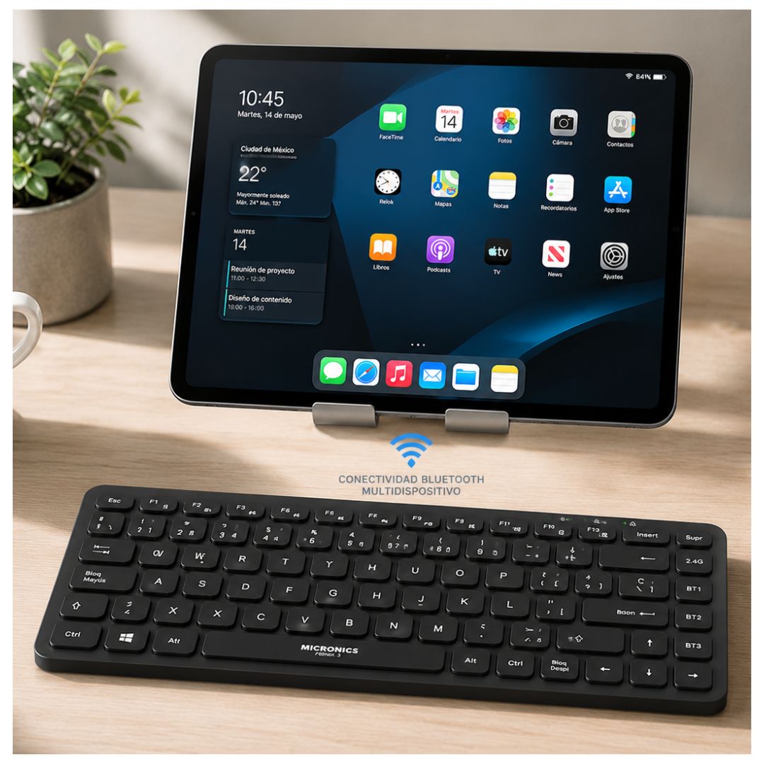 Teclado Inalámbrico Micronics Fenix 3 K603-3M Bluetooth 2.4GHz Recargable