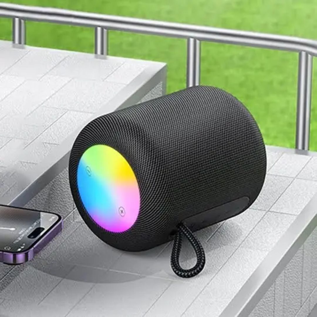 Parlante Bluetooth Hoco HC30 5W FM USB TF TWS con Luces LED y Bluetooth 5.4