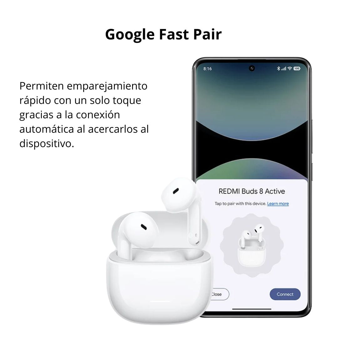 Audífonos Bluetooth Redmi Buds 8 Active Semi In Ear Micrófono IA y Batería 37 Horas