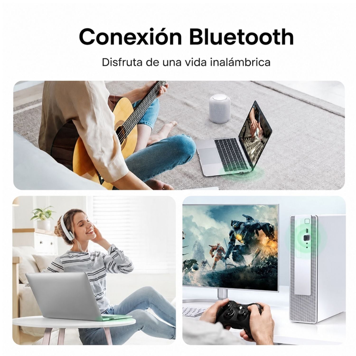 Adaptador Bluetooth 5.3 UGREEN CM591 USB para PC Laptop con Alcance de 20 m