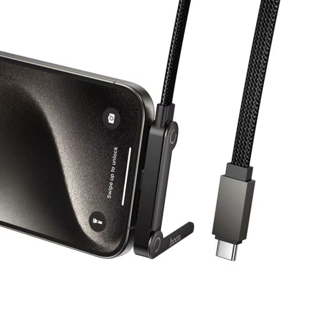 Cable Tipo C a Tipo C Hoco U150 60W con Carga Rápida y Soporte para Celular