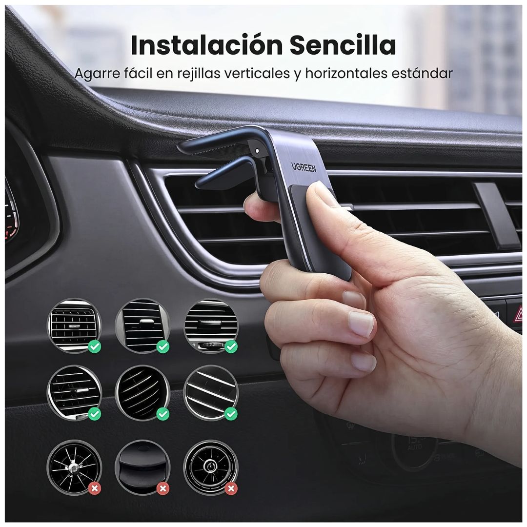 Soporte Magnético para Celular Auto UGREEN LP290 Rejilla de Ventilación
