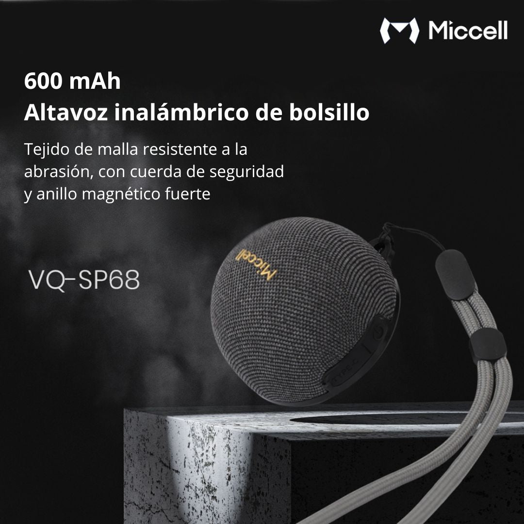 Mini Parlante Bluetooth Magnético 5W RGB Portátil Soporte para Celular Miccell SP58