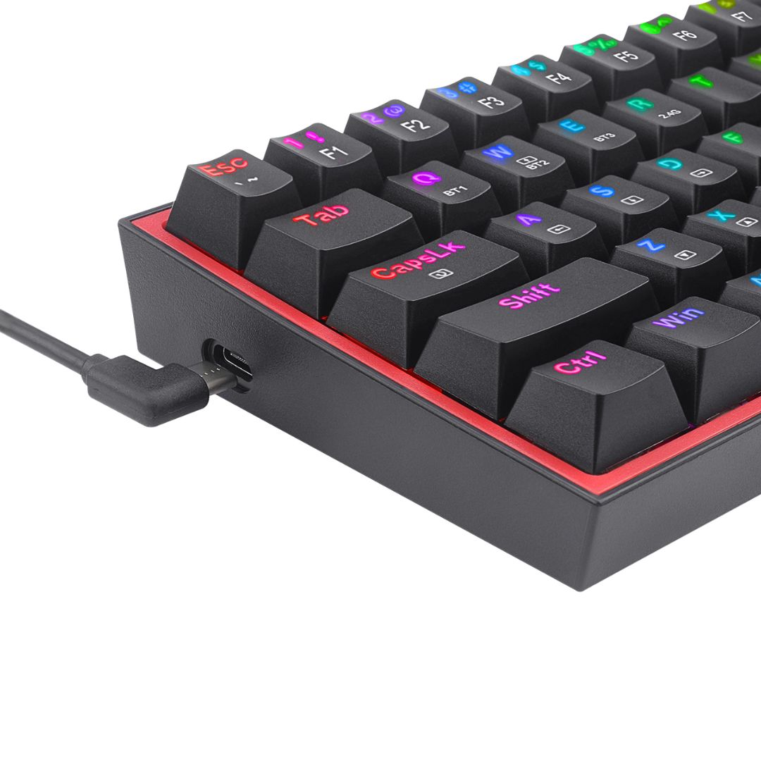 Teclado Mecánico Gamer Redragon Fizz Pro K616-RGB 60% Inalámbrico Bluetooth y Cable USB-C RGB