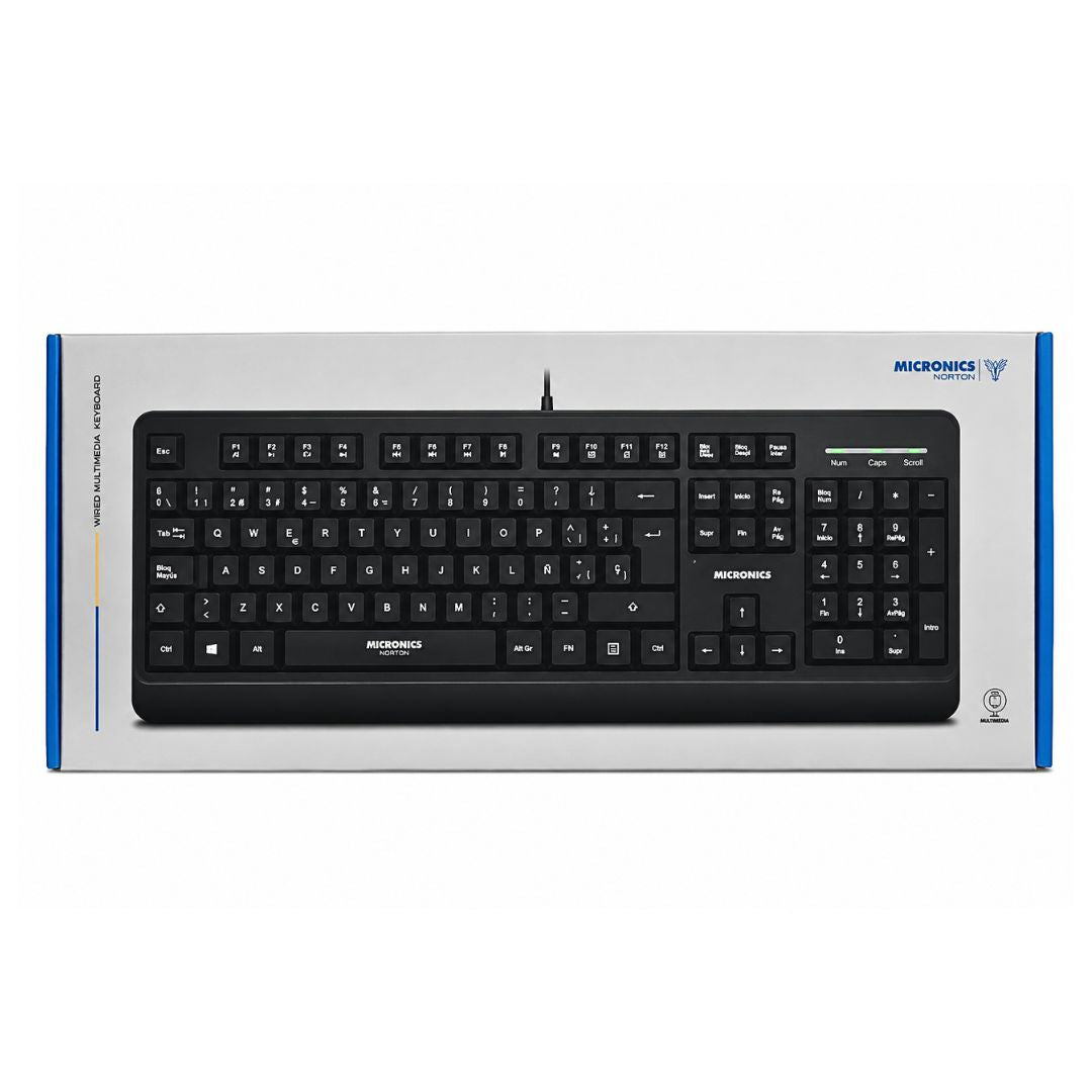 Teclado Cableado USB Micronics Norton K608 Español 105 Teclas con Teclado Numérico
