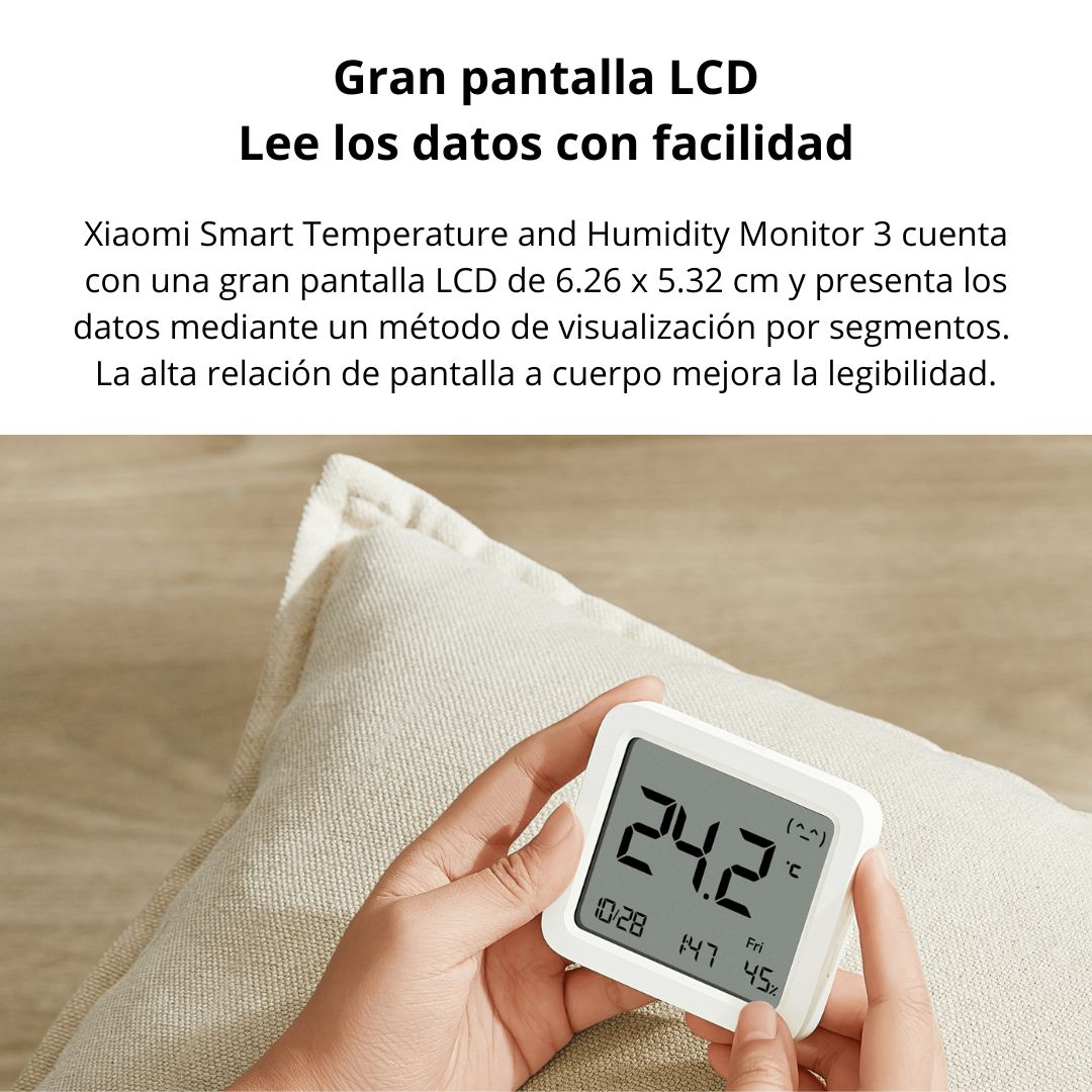 Sensor Xiaomi Temperatura y Humedad Smart Monitor 3 Bluetooth Pantalla LCD