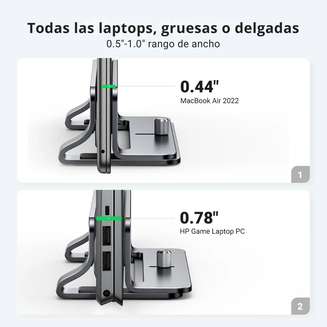 Soporte Vertical UGREEN LP258 para Laptop Ajustable de Aluminio hasta 17.3 Pulgadas