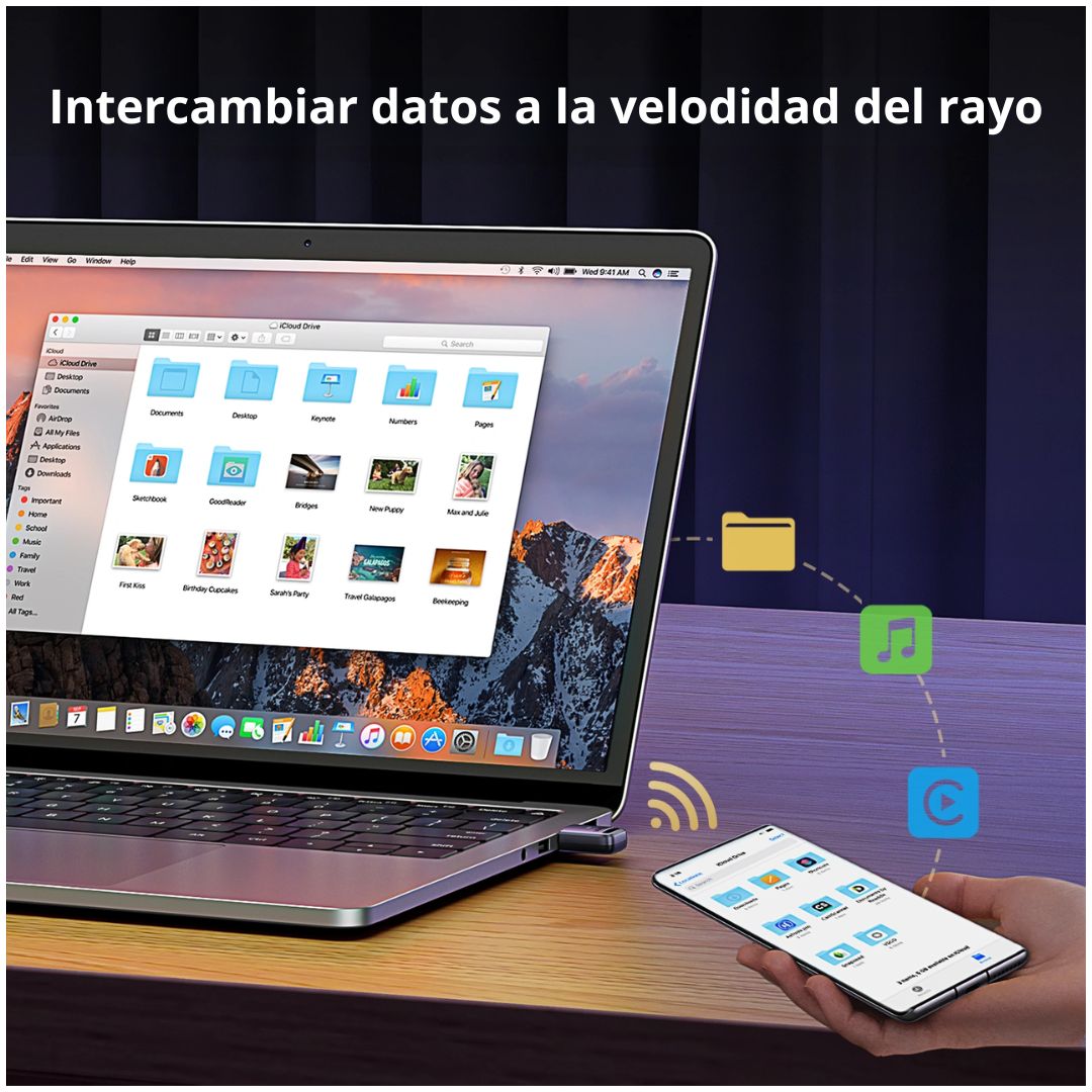 Adaptador Bluetooth 5.4 UGREEN CM748 USB para PC con Alcance de 20 m