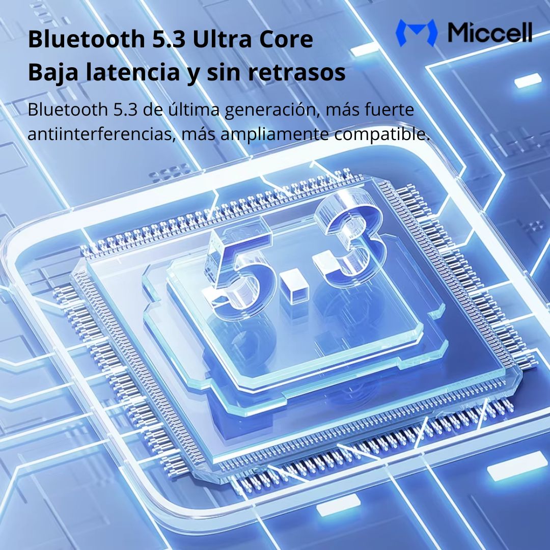 Audífonos Bluetooth ANC Cancelación de Ruido 60H Batería Bluetooth 5.3 Miccell VQ-B16