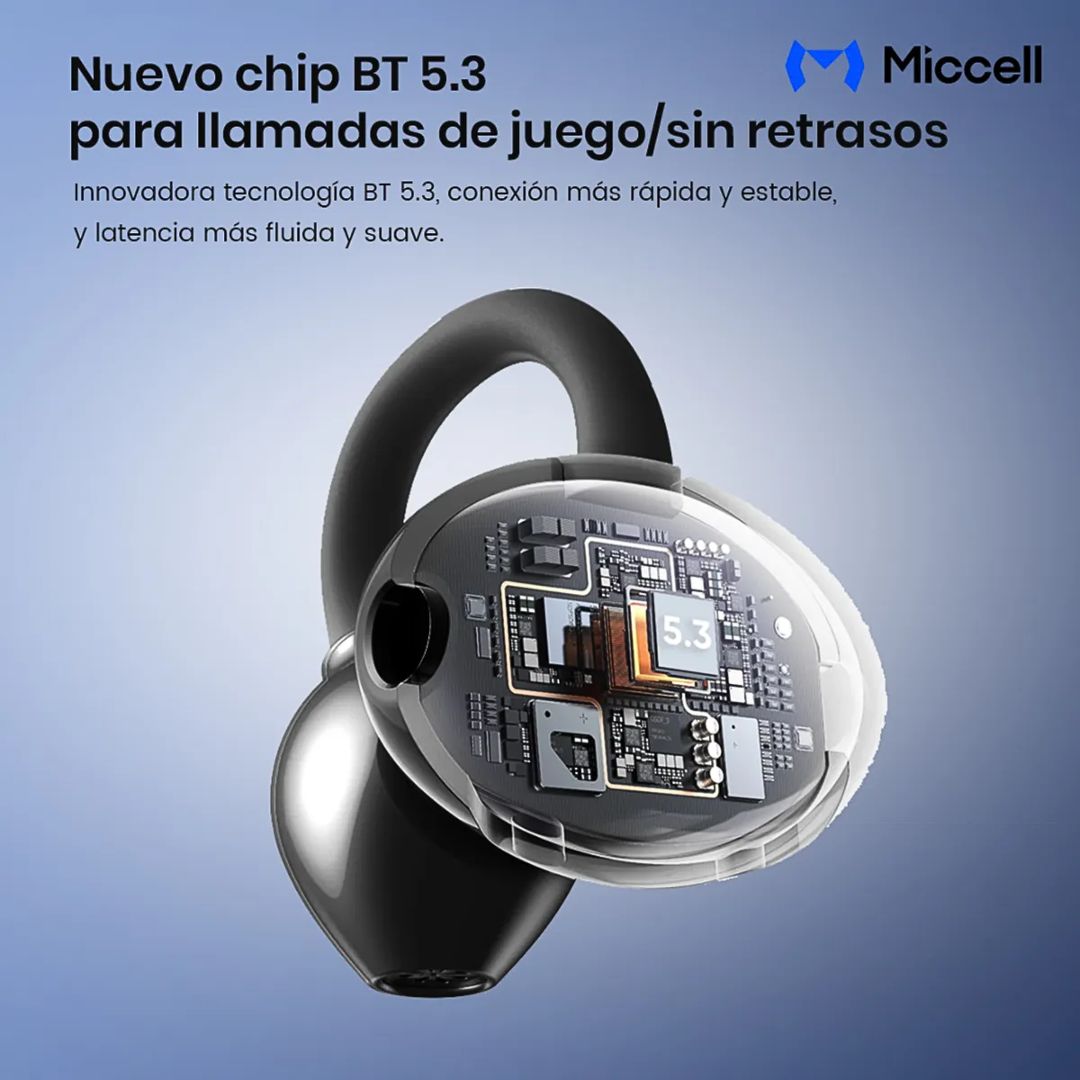 Audífonos Bluetooth Inalámbricos con Clip para Oreja TWS Estuche de Carga Miccell VQ-BH106