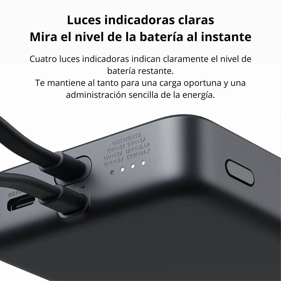 Power Bank Magnético Xiaomi 10000mAh 33W con Cable USB-C y Carga Inalámbrica