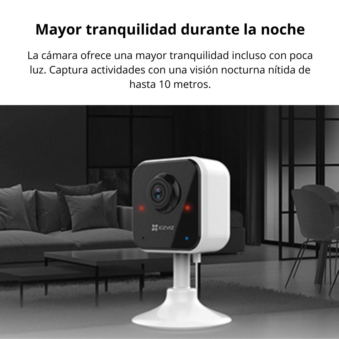 Cámara de Seguridad WiFi Interior EZVIZ H1c 1080P Audio Bidireccional y Visión Nocturna