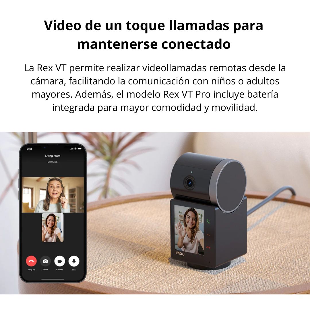 Cámara de Seguridad WiFi IMOU Rex VT 3K 5MP 360° con Videollamada y Audio Bidireccional