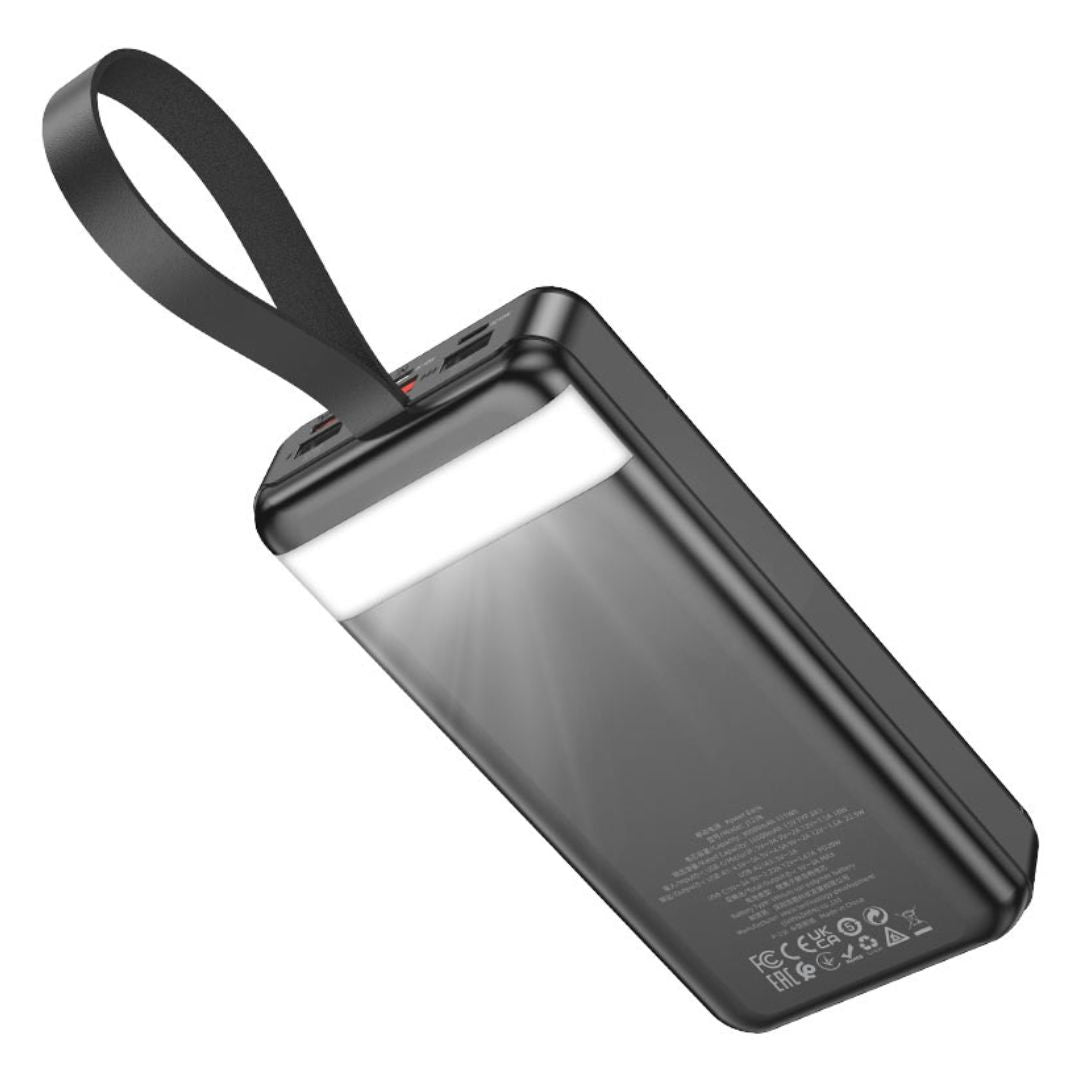 Power Bank 30000 mAh Hoco J123B con Carga Rápida 22.5W PD 20W Pantalla LED y Linterna