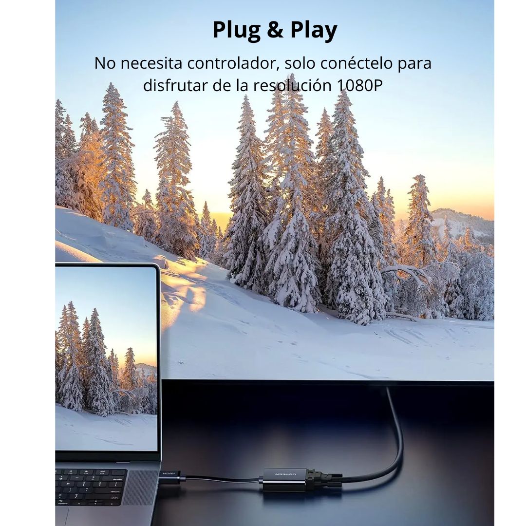 Adaptador HDMI a VGA UGREEN MM103 con Audio 3.5 mm Full HD 1080p