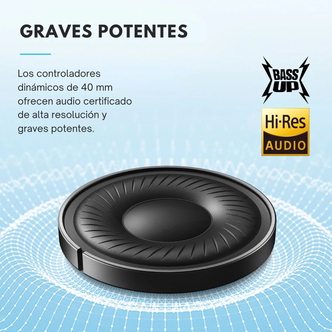 Audífonos Bluetooth Soundcore Q20i ANC 60h Hi-Res Multipunto