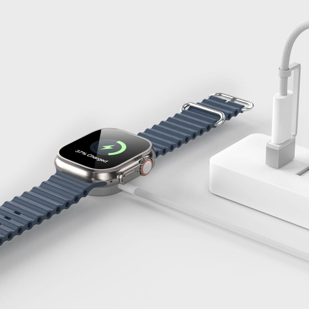 Cargador Inalámbrico WIWU M9 Apple Watch USB-A USB-C 2 en 1
