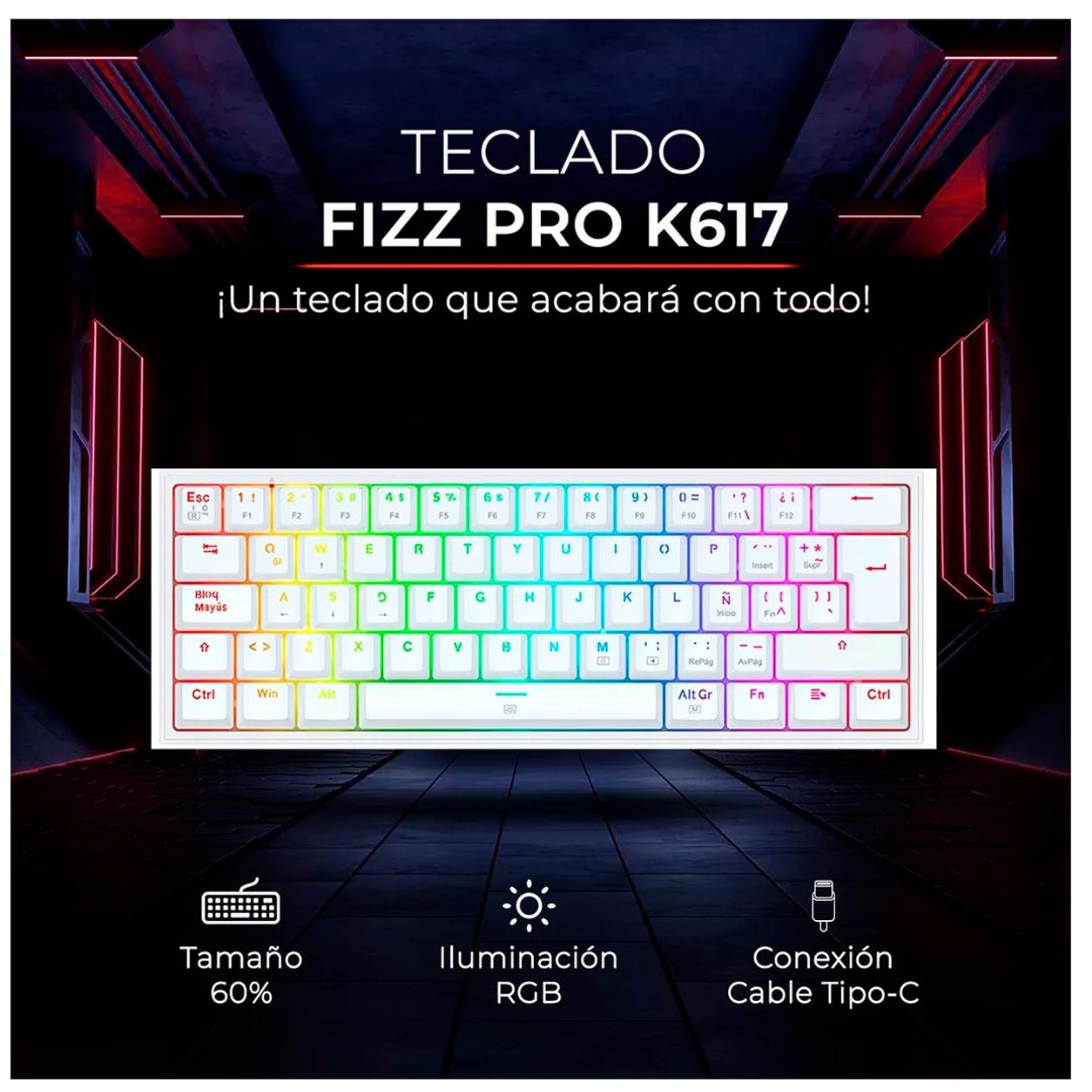 Combo Gamer Redragon S143W Teclado Mecánico 60% RGB y Mouse 12400 DPI con Cable