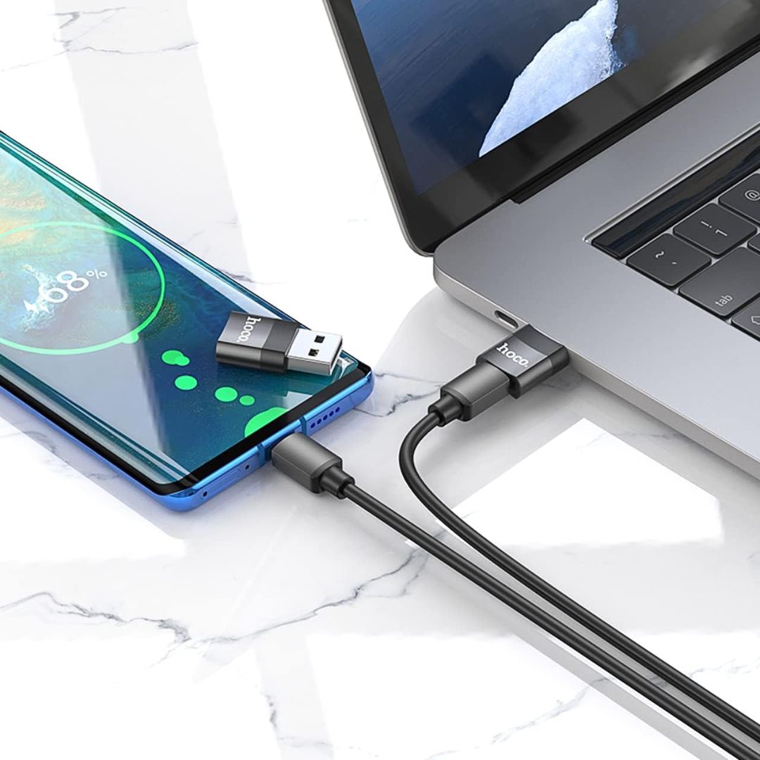 Adaptador USB a Tipo C Hoco UA17 OTG con Carga y Transferencia de Datos USB 2.0