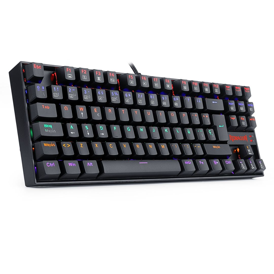Teclado Mecánico Gamer Redragon Kumara K552 Rainbow TKL Español con Anti-Ghosting