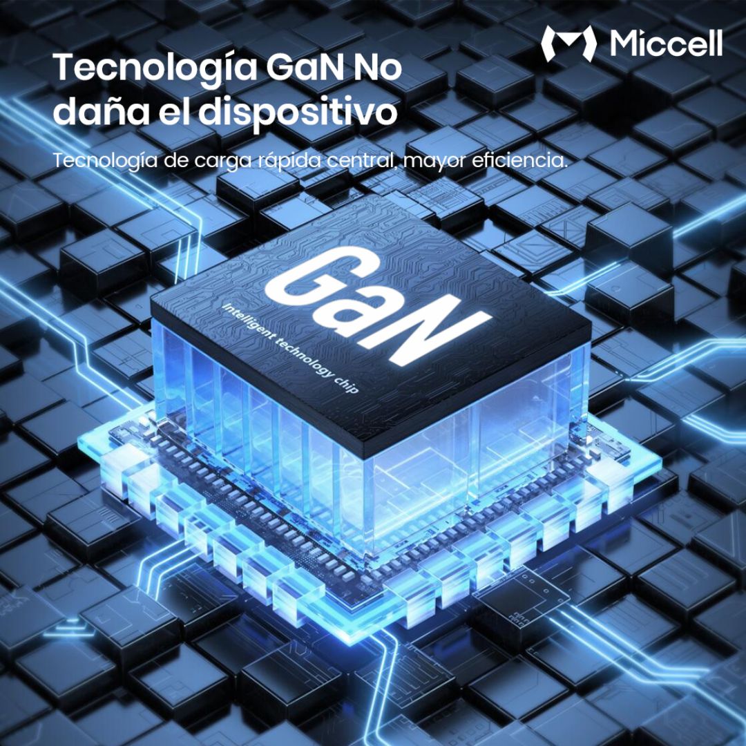 Cargador Rápido GaN Miccell 45W USB-C PD PPS Compatible con Samsung Super Fast Charging 2.0