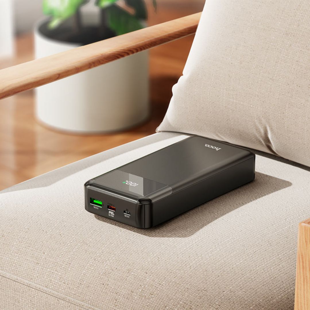 Power Bank 20000 mAh Hoco J102A con Carga Rápida PD 20W QC 3.0 Pantalla LED y USB-C