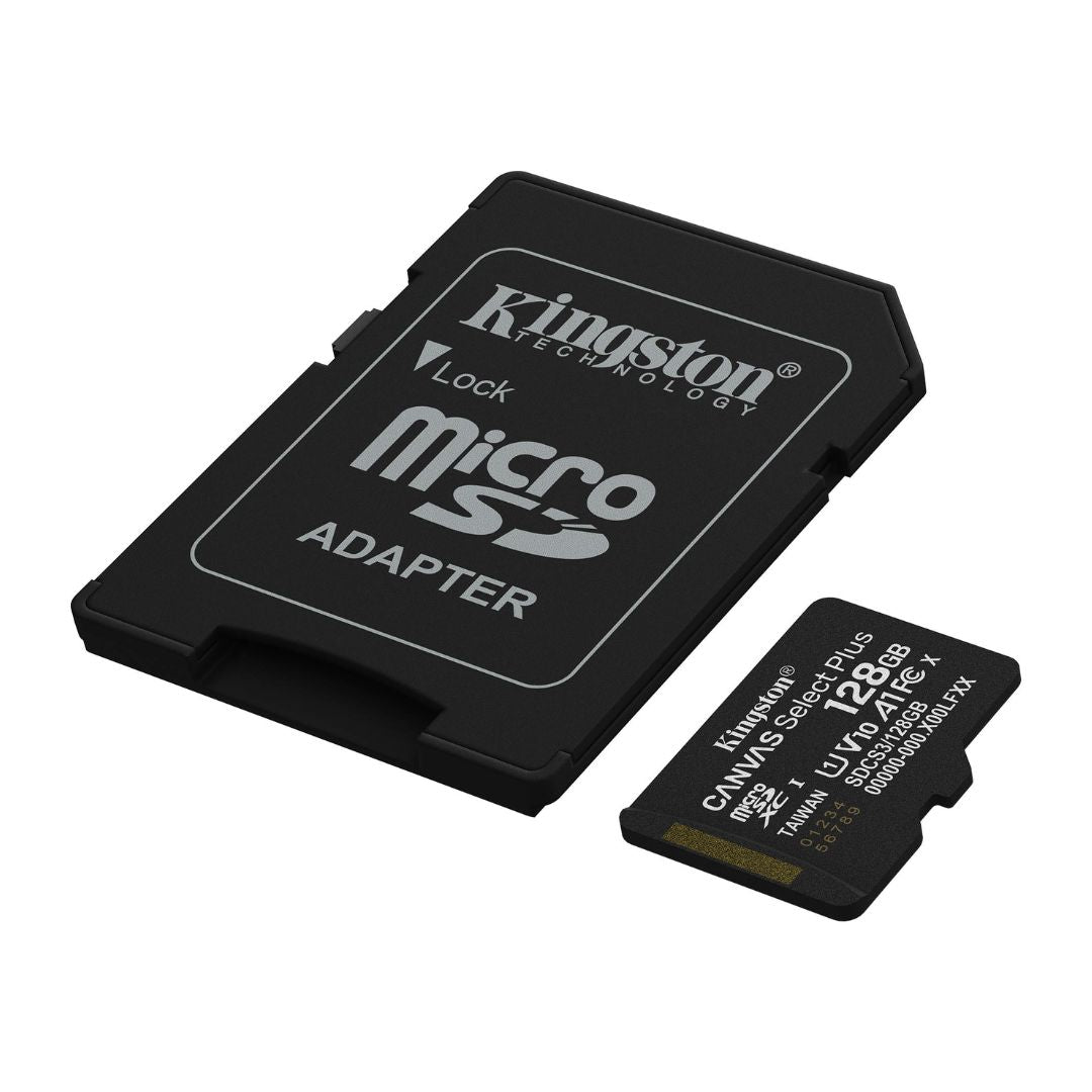 Memoria MicroSD 128GB Kingston Canvas Select Plus 150MB/s Clase 10 para Celular y Cámaras