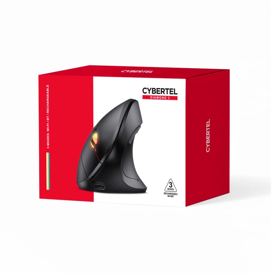 Mouse Vertical Ergonómico Cybertel M521 Bluetooth 2.4GHz Recargable